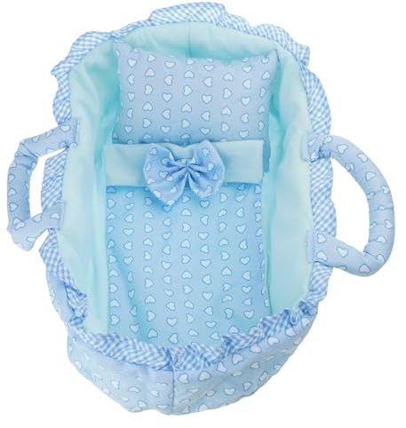 FROMCEO Adorable 35cm Doll Carry Cot with Cozy Bedding Set Pretend Play and Narrative Moments Doll Bassinet