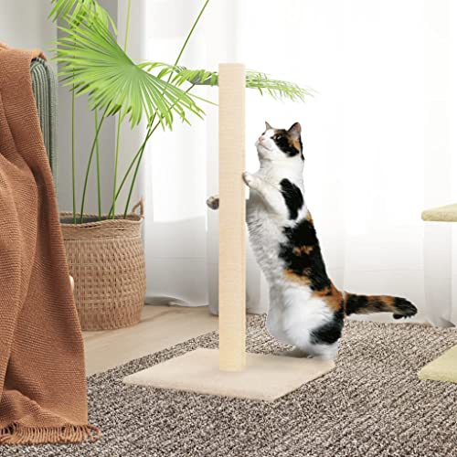 Tiragraffi classico per gatti con rivestimento in peluche, colonna tiragraffi in sisal, 35 x 35 x 70 cm, morbido e resistente ai graffi, sisal naturale per affilare gli artigli, istruzioni di