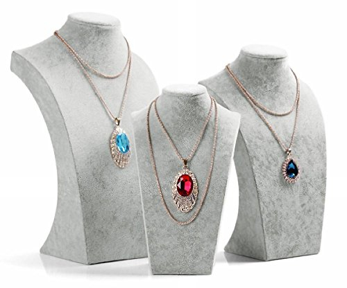 Sinoba Schmuckbüste Schmuckhalter Kettenhalter Schmuckständer grau (H3: 29.5 cm)