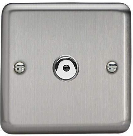 Varilight V-Pro IR, 1 Gang, 100 Watt IJ Remote Control/Touch Master LED Dimmer, Classic Brushed Steel