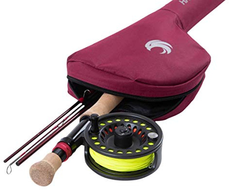 HAWKRIDGE COLORADO Stunning 9’ 6” #7 Stillwater & Reservoir UK brand (4 Sections) Fly Fishing Rod and Matching Pre Loaded Large Arbour Reel Set Braided Loop and Rod Travel Case
