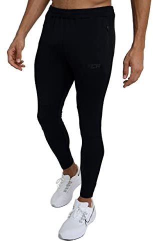 TCA Uomo Rapid Pantaloni Tuta da Corsa con Tasche a Zip - Pantalone Sportivo Leggero - Nero, M
