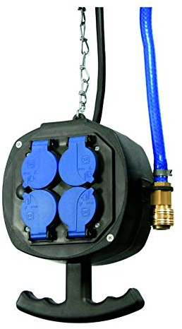 Hängeverteiler 4 x Schuko-Dosen, Klappdeckel, 230V, 16A, mit Druckluft