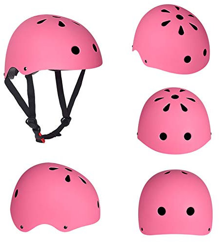 Multifunktions Fahrradhelm Kinder Jungen mädchen, Verstellbaren Schutzhelm Kinderhelm Skaterhelm, Sporthelm für Fahrrad Klettern Roller Skateboard (Pink,M(54-58cm))