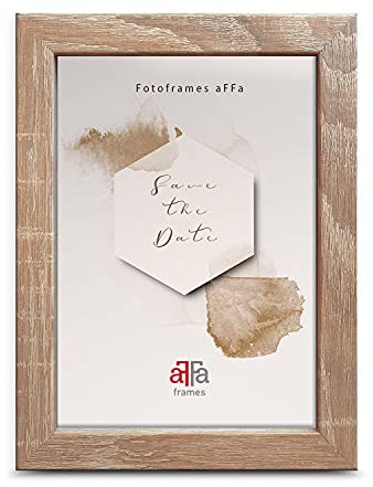 aFFa frames, Hekla, Marco de fotos de MDF, fácil de limpiar, rectángulo, con frente de cristal acrílico, roble claro, 10 x 15 cm