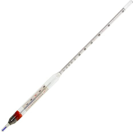 La zappa Alcoolomètre de comptoir avec thermomètre en verre compteur pour alcool dans les distillats, vin et bière 39 cm