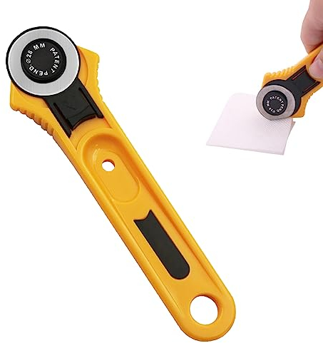 Cutter Rotatif Lames,Couteau Rotatif,Cutter Rotatif Couture,Cutter Couture,Cutter Rotatif Tissu,Cutter Circulaire,Coupeuse Papier,pour Piquet,Tissu,Cuir,Travaux de Couture et Plus Encore,28mm