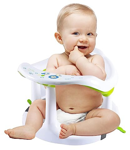 Eteslot Siège de Bain pour Bébé 6-18 Mois - Chaise de Forme Mignonne pour Baignoire avec Support de Dossier - Assise pour Bébé