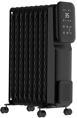 SHX Ölradiator Heizung 2000 Watt mit Wifi, 3 Heizstufen, 24 Stunden Timer, Elektronisches Thermostat, Boost Funktion, Heizt bis zu 40 qm Fläche