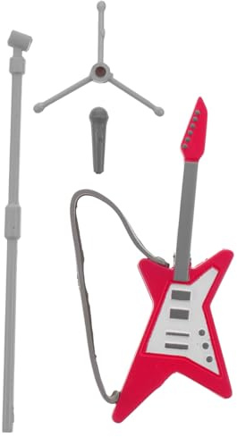 TOYANDONA 1ensemble Miniature Instruments Set Modèle De Guitare Électrique avec Microphone Décoration pour Maison De Poupée Accessoire pour Collectionneurs Et Musiciens