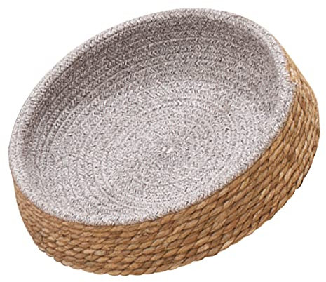TOGEVAL Rattan Pet Nest Bed for Cat and Dog Basket for Indoor Outdoor Use Comfortable Round Shape Pet Bed