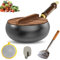 HItianya Japanische Eisenpfanne, 24/26/28cm Biennll Eisenpfanne, Eisenpfanne Ohne Beschichtung, Bratpfanne Aus Hochreinem Eisen, Eisenpfanne Geschmiedet füR Gasherd Und Induktionsherd (26cm)