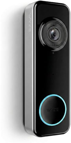 Wyze Battery Video Doorbell Wireless Camera, 1536x1536 HD+ with Color Night Vision, 2-Way Audio, 1:1 Head-to-Toe View, Person/Vehicle/Package Monitor, Wire-Free/Wired Option, 1 Minute Easy Setup