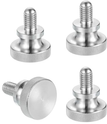 QUARKZMAN Vis Moletée M8x12mm Vis à Oreilles 24mm Diamètre 4 Pcs en Acier Inoxydable 304, Vis à Tête Diamantée Métrique Avec Poignées à Épaulement, Fixations Filetées à Serrage Manuel