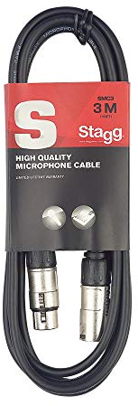 Stagg 3M / 10ft XLR to XLR Cable, 3-Pin Male to Female, Suitable for Microphone, PA System, Audio Mixer, Studio Monitors, Audio Recording