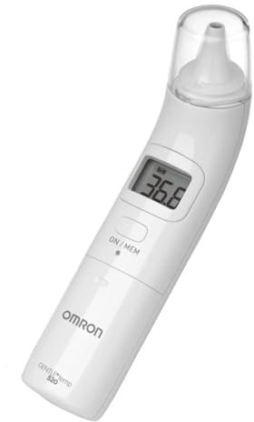 OMRON GentleTemp 520 Digital Ear Thermometer - Accurate Readings in Celsius and Fahrenheit with Large Easy-to-Read Display - White