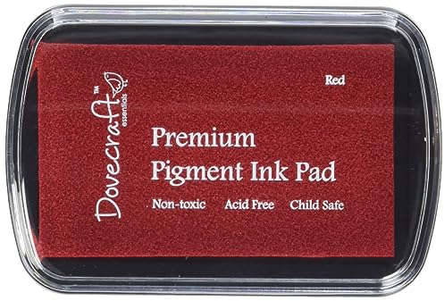 Rayher 28990287 Pigment-Stempelkissen Dovecraft, rot, Stempelfläche 7,2 x 4,2 cm, Tinte auf Ölbasis, Stempelfarbe, langsam trocknend
