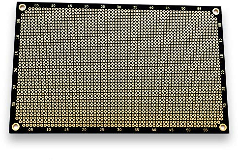 PROTOPATCH® Premium Lochrasterplatine | Lochrasterplatte | Leiterplatte | Lochplatine | Prototype PCB Board | Euro-Platine | 160 x 100 mm | Doppelseitig | Runde Pads | Schwarz | PTH | 2,54 mm