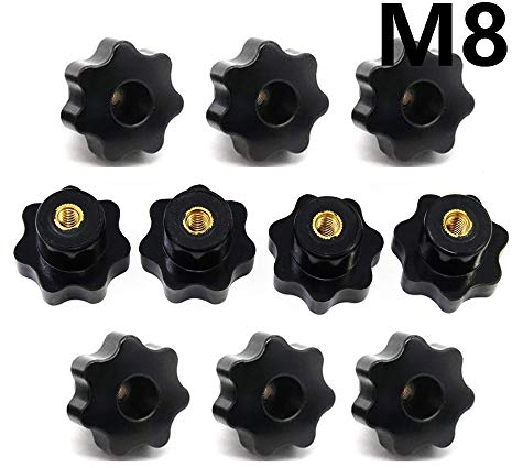 10PCS Plastic Star Shape Head M8 Female Thread Clamping Knob Shape Knob Handle Hand Knob Handle for Machine Tool