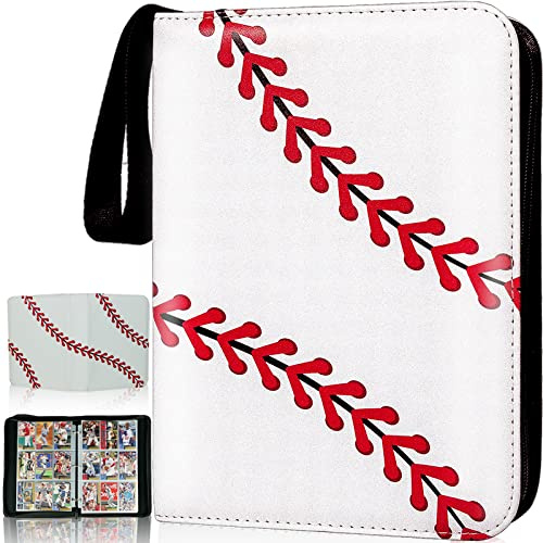 Baseball Gifts Cards Binder with Sleeves - 9 Pocket, Double Sided, 50 Removable Sleeves, Collectible 900 Cards - Zip Trading Card Collection/Collector Albums/Folder for MTG, TCG, Sport Cards