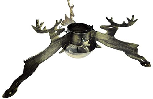 KM TRADE Rentier Weihnachtsbaumständer Ø 45-105mm mit Wassertank Baumständer aus Metall Christbaumständer