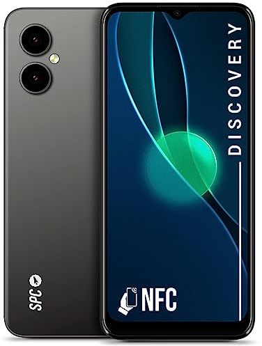 SPC Discovery – Smartphone 3+64GB, schermo HD+ 6,5”, NFC, sblocco facciale e impronta digitale, 4G, doppia fotocamera posteriore da 13 MP con AI, batteria da 4500 mAh, Android 13 – Color Dark Matter