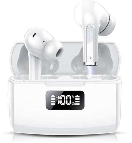 Lekaby 2023 Nya Bluetooth Hörlurar, In Ear Trådlösa Hörlurar Bluetooth 5.3 HiFi Stereoljud med ENC Mic, Trådlösa Hörlurar 37 Timmars Speltid med LED Skärm, IP7 Vattentäta Hörlurar