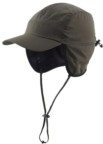 Decentron Sombreros de invierno impermeables para hombre, con forro polar cálido, orejeras, gorra de béisbol, Ejercito Verde, Taille unique
