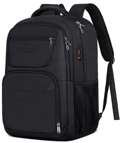 BAOMANYI Rucksack Herren Schulrucksack Teenager für Jungen Mädchen 15.6 Zoll Wasserdicht Laptoptasche Anti Diebstahl Business Arbeit Reisen Rucksack College Schultasche Schwarz Daypack Männer