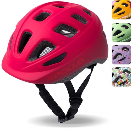 Apollo Kinder Fahrradhelm, Helm für Kinder & Jugendliche, Multisport Helm, Mädchen, Jungen, Kinderhelm ab 3 Jahre, Verstellbarer, ab Größe 48, für Fahrrad & Roller