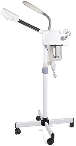 2 en 1 Vapozone Esthetique Professionnel, Appareil Vapeur pour Visage Sauna Facial Pour Studio de Beauté,5X Lampe Loupe Esthetique