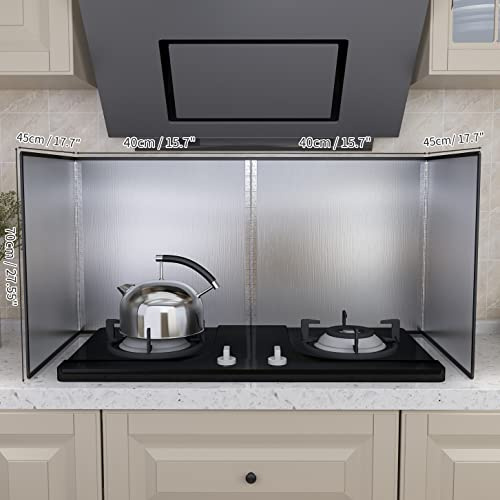 Grille de protection contre les éclaboussures de graisse de cuisine à 4 côtés en acier inoxydable pour la cuisson (170 x 69 cm (l x H)