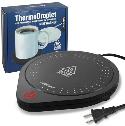 25W Electric Candle Warmer for Coffee Mugs, 75℃ Heating & Auto Shut-Off, Spill-Proof Desk Warmer for Beverages (Black)