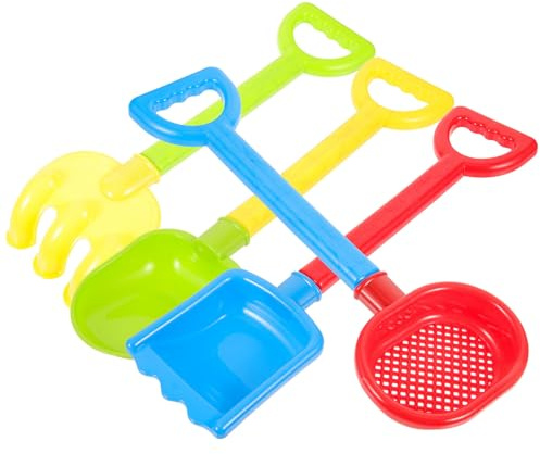 Mikikit Set 4 Pale Spiaggia per Bambini in Plastica per Scavo Sabbia Gioco Coordinazione Bambini per Spiaggia e Sandboxes Colore Casuale