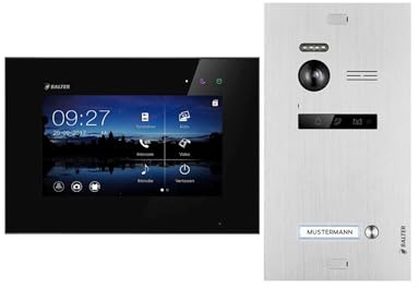 Balter EVO Video Türsprechanlage, Touchscreen, 7 Zoll Monitor, Smartphone App, 2-Draht Bus, Türstation für 1 Familienhaus Türklingel, 150° Weitwinkel-Kamera, Silber-Schwarz
