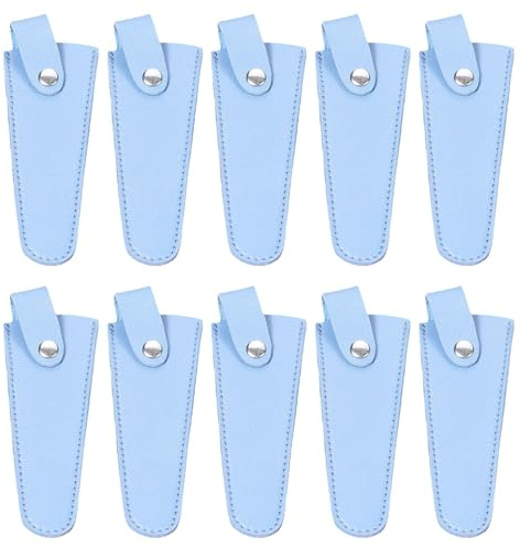 SEWACC Lot de 10 étuis pour ciseaux de couture - Étuis de rangement portables pour ciseaux à broder et de maquillage - Protection pour outils de beauté (Bleu ciel)