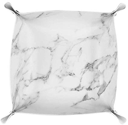 mooderff Vide Poches en Cuir, Valet Stockage Organiseur Marbré Design, Plateau pour Clés, Monnaies, Portefeuilles, Téléphones et Bijoux