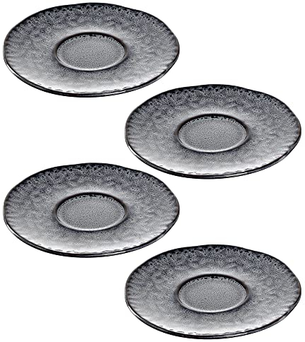 LEONARDO HOME 018599 MATERA Keramikuntertasse 11 cm anthrazit 4er-Set, Keramik