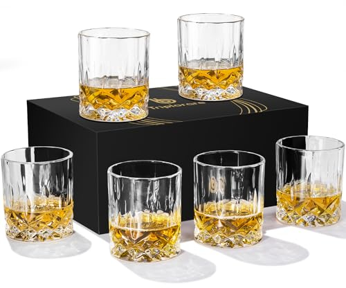 Triplorare Lot de 6 verres à whisky, 325 ml, verres à rhum et scotch