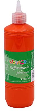 Ledacolor Stoffmalfarbe | Flüssige Textilfarbe | 500 ml | ORANGE | für Kinder [unbedenklich] | Gebrauchfertig | für kreative Designs auf Textilien | WASCHFEST