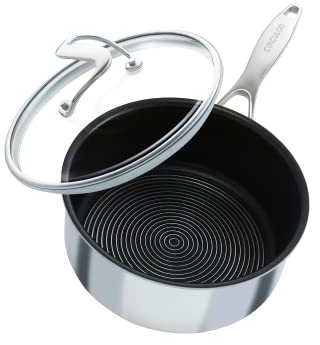 Circulon SteelShield Non Stick Saucepan | Anti Scratch Stainless Steel Saucepan | Induction Suitable, Dishwasher Safe, Medium, 18cm
