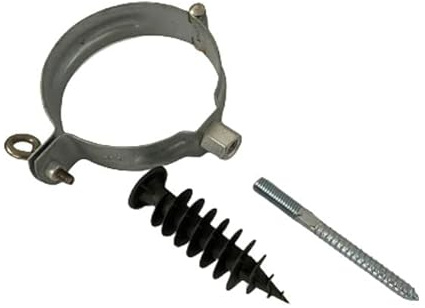 Set Regenrohrschelle M10 100 mm + Dübel + Stockschraube 80 mm