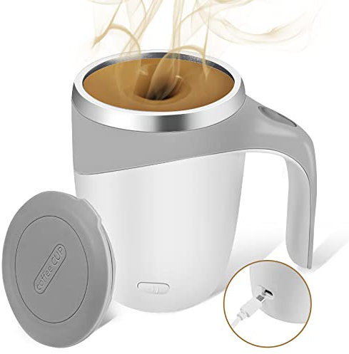 Self Stirring Mug,Rechargeable automatic magnetic Self stirring coffee mug,Rotating Home Office Travel Mixing Cup,To Stir Coffee, Chocolate, Milk, Protein,Cocoa Etc, Great For Office, School, Gym…
