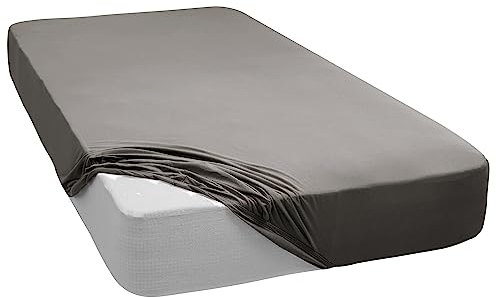 Mixibaby Spannbettlaken Jersey Spannbetttuch 100% Baumwolle Bettlaken Spannbettuch Laken 28 Farben, Größe:90 x 200 cm, Farbe:Silber