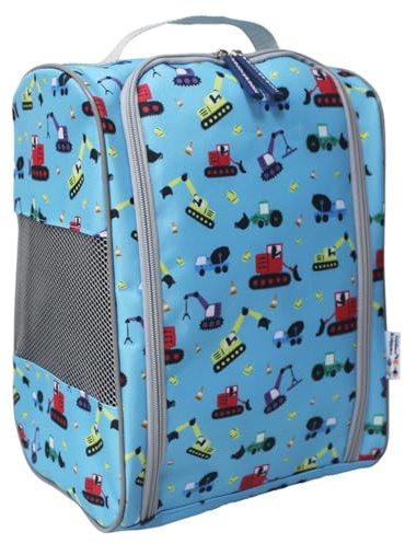 Tiddler Boot Bag | Kids Multi-Purpose Bag | Wellington Welly Boots Storage Bag for Both Children & Adults! Perfect for Muddy Wellies, Football Boots, Shoes & More (Diggers & Lorries)