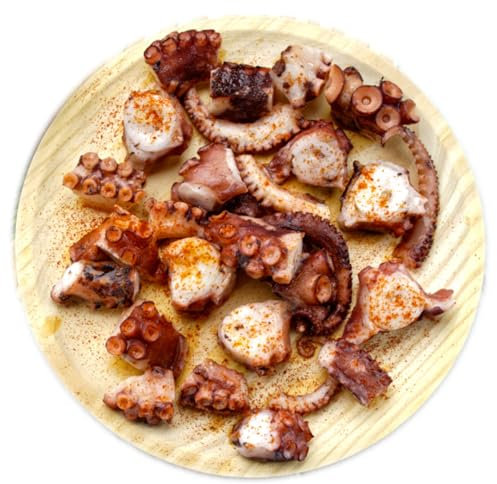 CHEFZOCO Plato para Pulpo de Madera, Pulpeiro Gallego, Tabla de Servir, Certificado Alimenticio, Fabricado en Galicia, Madera de Pino, 20 cm