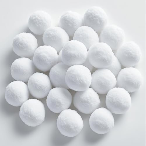 Palle di Neve Artificiali Realistiche in Peluche Bianco (24 pezzi)