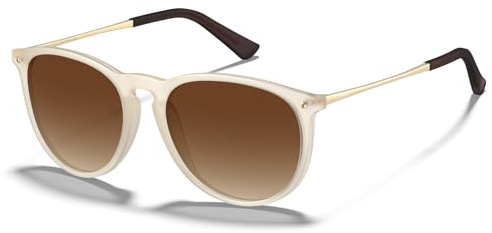 CARFIA Gafas de sol polarizadas vintage para mujer y hombre, protección UV400, marco ultraligero, Unisex mate, degradado de color marrón, medium