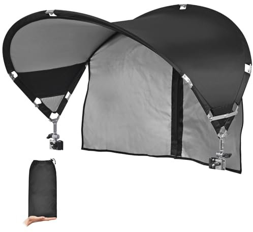 XL Universal Chair Canopy Umbrella, UPF 50+ Foldable Sun Shade Attachment with Adjustable Clamp for Beach, Camping, Sports, Outdoor, Lawn, Tanning, Zero Gravity Chairs, Wagon, Wheelchair, Patented