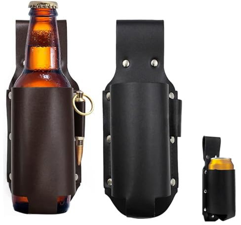 SIXHAOBU 2 pezzi Fondina per Birra,Portabottiglie per birra,Fondina Per Birra Portatile, Borsada Birra Accessoria, Può Essere Appeso Intorno Alla Vita, adatto All'uso Esterno
